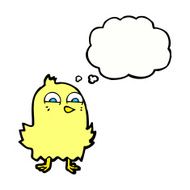 funny cartoon bird with thought bubble N117