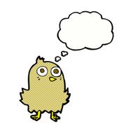 funny cartoon bird with thought bubble N118