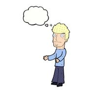 cartoon confused man with thought bubble N36