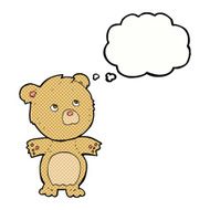 cartoon funny teddy bear with thought bubble N13