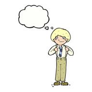 cartoon man wearing braces with thought bubble N10