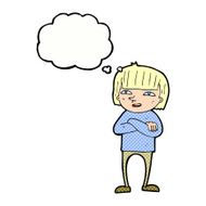 cartoon happy person with thought bubble N27