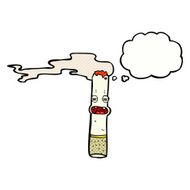 cartoon cigarette character with thought bubble N2