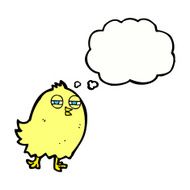 funny cartoon bird with thought bubble N120