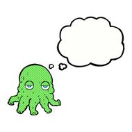 cartoon alien squid face with thought bubble N27