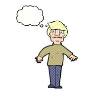 cartoon shocked man with thought bubble N98