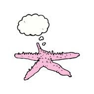 cartoon starfish with thought bubble N2