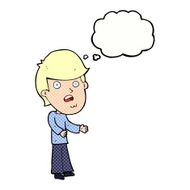 cartoon shocked man with thought bubble N99