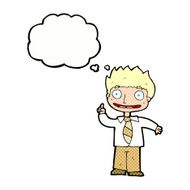 cartoon man with idea thought bubble N97