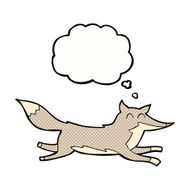 cartoon running wolf with thought bubble N6