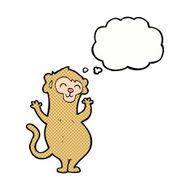 cartoon monkey with thought bubble N29