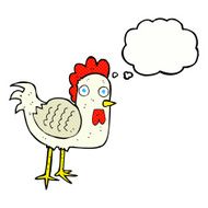 cartoon chicken with thought bubble N18