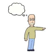 cartoon old man gesturing Get Out! with thought bubble N9