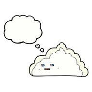 cartoon cloud with thought bubble N17