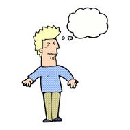 cartoon stressed man with thought bubble N61