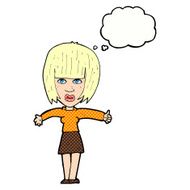 Cartoon Annoyed Woman With Thought Bubble N165
