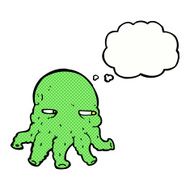 cartoon alien face with thought bubble N18