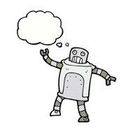 cartoon robot with thought bubble N156