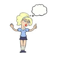 cartoon woman with idea thought bubble N222