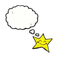cartoon star character with thought bubble N9