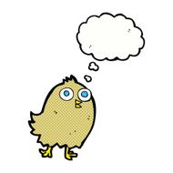 cartoon happy bird with thought bubble N33