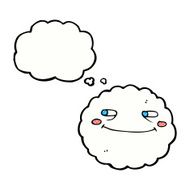 cartoon happy cloud with thought bubble N6