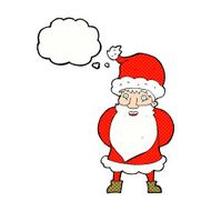 cartoon santa claus with thought bubble N173