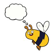 funny cartoon bee with thought bubble N19
