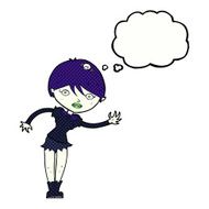 cartoon vampire girl with thought bubble N204