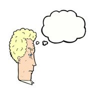 cartoon annoyed man with thought bubble N72