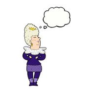 cartoon aristocratic woman with thought bubble N10