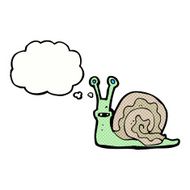 cartoon snail with thought bubble N29