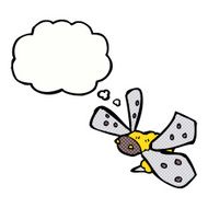 cartoon bee with thought bubble N27