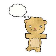 cartoon teddy bear with thought bubble N65