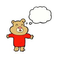 cartoon unhappy bear with thought bubble N2