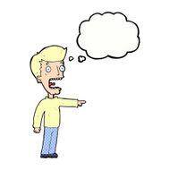 cartoon terrified man with thought bubble N204