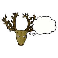 cartoon stag head with thought bubble N4