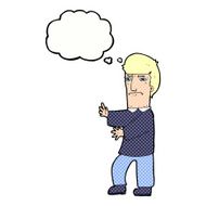 cartoon grumpy man with thought bubble N19