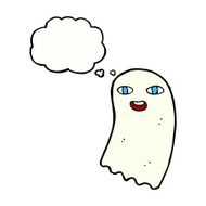 funny cartoon ghost with thought bubble N82