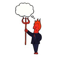 cartoon devil with pitchfork thought bubble N24