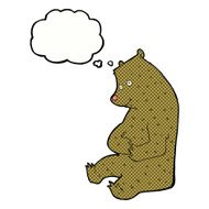 cartoon happy bear with thought bubble N2