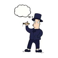cartoon smoking gentleman with thought bubble N9
