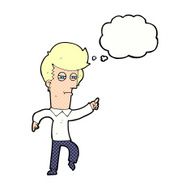 cartoon man accusing with thought bubble N19