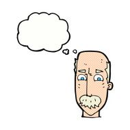 cartoon annnoyed old man with thought bubble N9