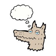 cartoon wolf head with thought bubble N20