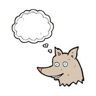cartoon wolf head with thought bubble N21
