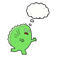 cartoon monster with thought bubble N44