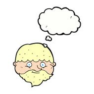 cartoon bearded man with thought bubble N43