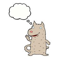 cartoon happy dog with thought bubble N76