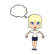 cartoon pretty woman with thought bubble N247